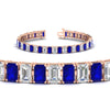 Load image into Gallery viewer, 17-ct-emerald-cut-tennis-diamond-bracelet-basket-set-with-sapphire-in-rose-gold-FDBRC10449EMGSABLANGLE2-17.00CT-NL-RG.jpg
