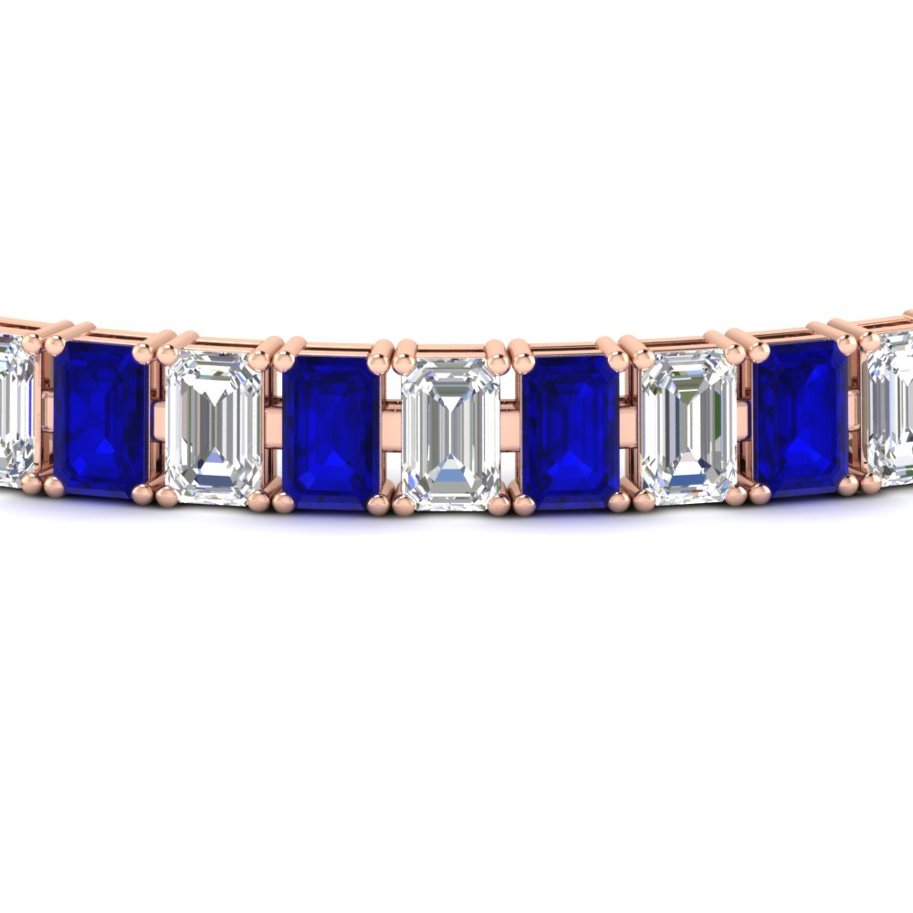 17 Ct Emerald Cut Tennis Bracelet Basket Set