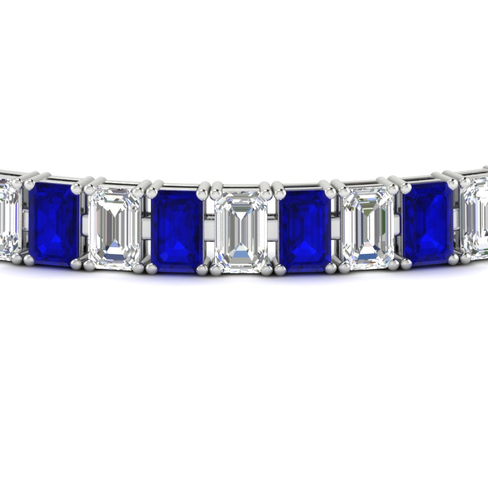 17 Ct Emerald Cut Tennis Bracelet Basket Set