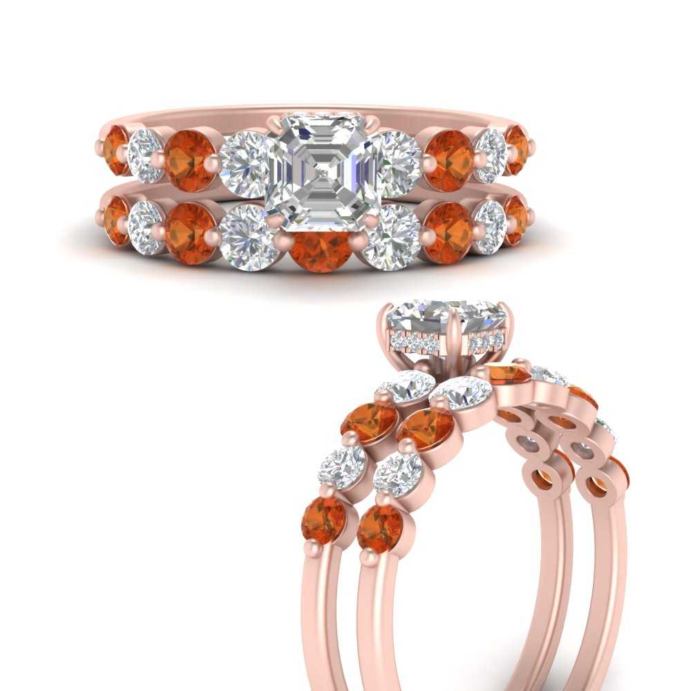 Graduated Common Prong Engagement Ring Set