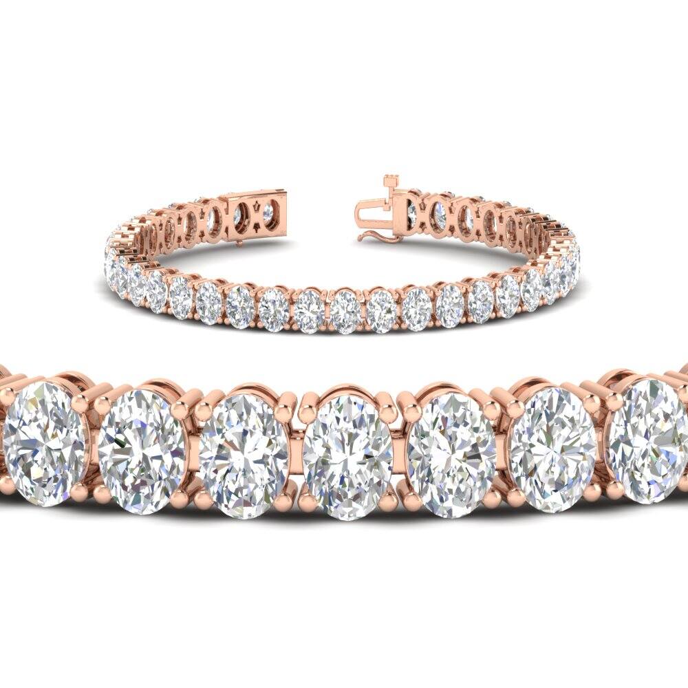 18 Ct. Oval Shaped Basket Tennis Bracelet