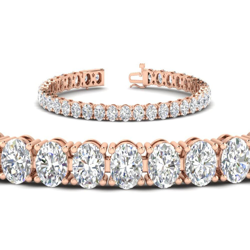 18 Ct. Oval Shaped Basket Tennis Bracelet