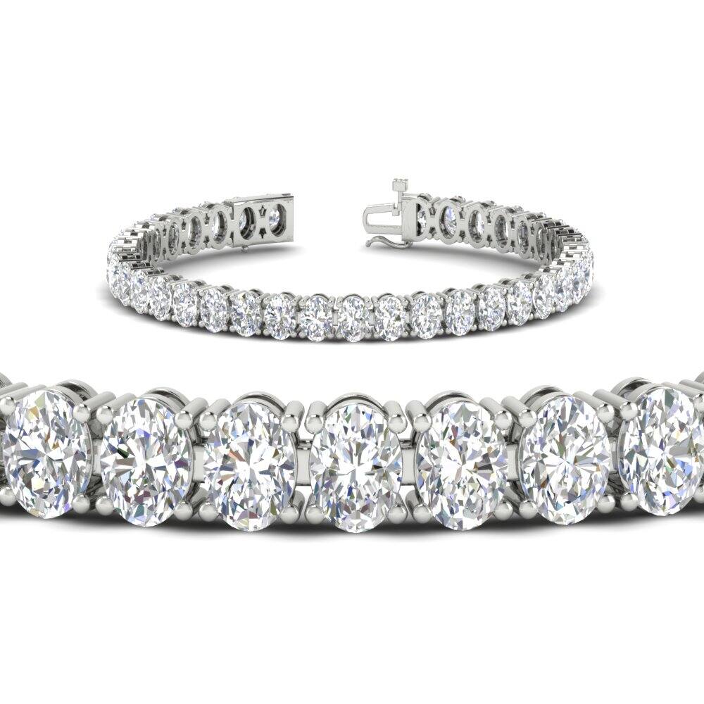 18 Ct. Oval Shaped Basket Tennis Bracelet