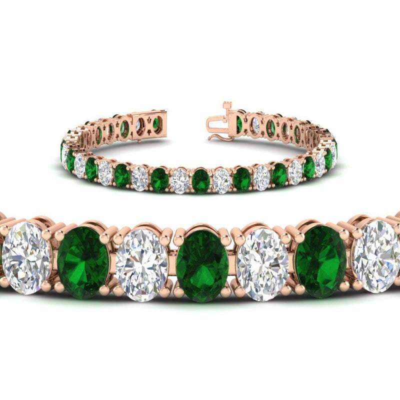 18 Ct. Oval Shaped Basket Tennis Bracelet