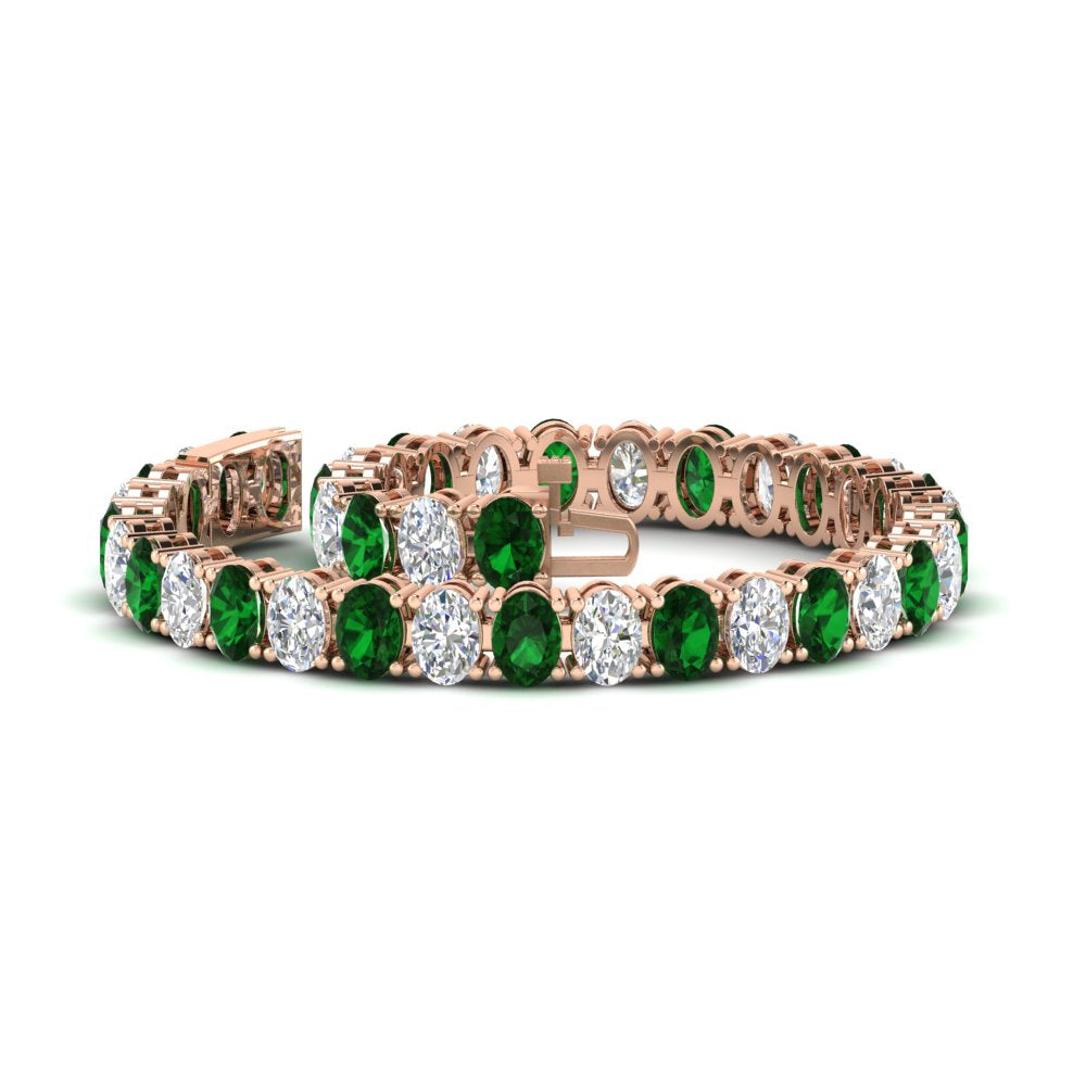 18 Ct. Oval Shaped Basket Tennis Bracelet