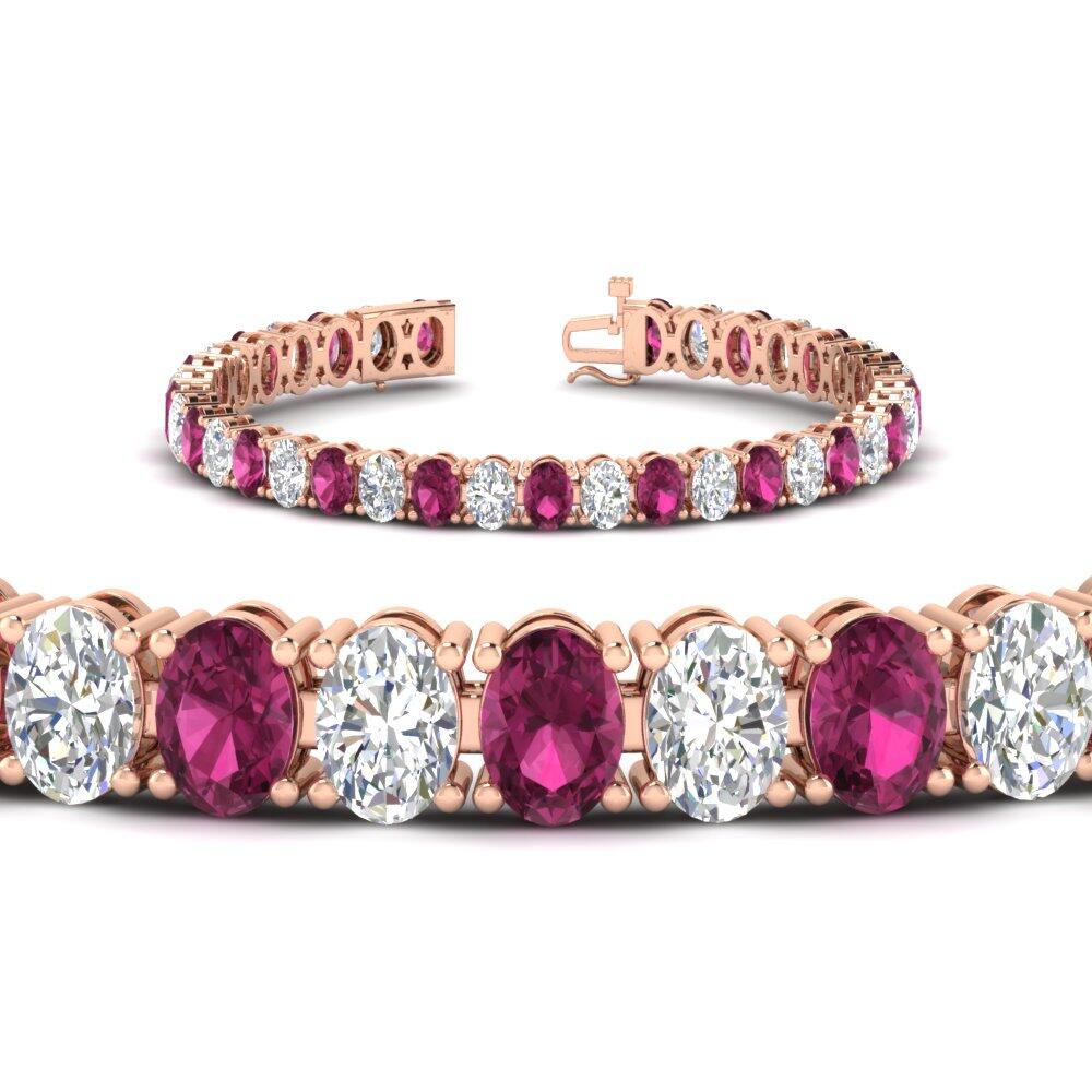 18 Ct. Oval Shaped Basket Tennis Bracelet