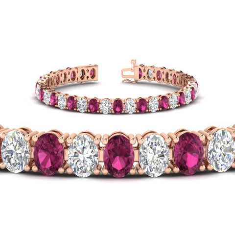 18 Ct. Oval Shaped Basket Tennis Bracelet