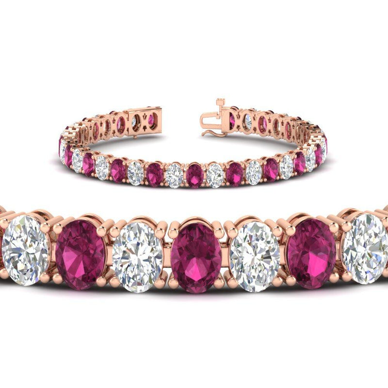 18 Ct. Oval Shaped Basket Tennis Bracelet