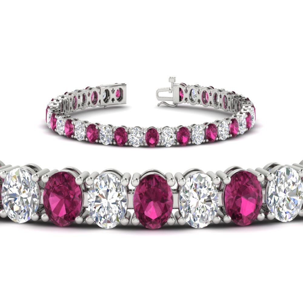 18 Ct. Oval Shaped Basket Tennis Bracelet