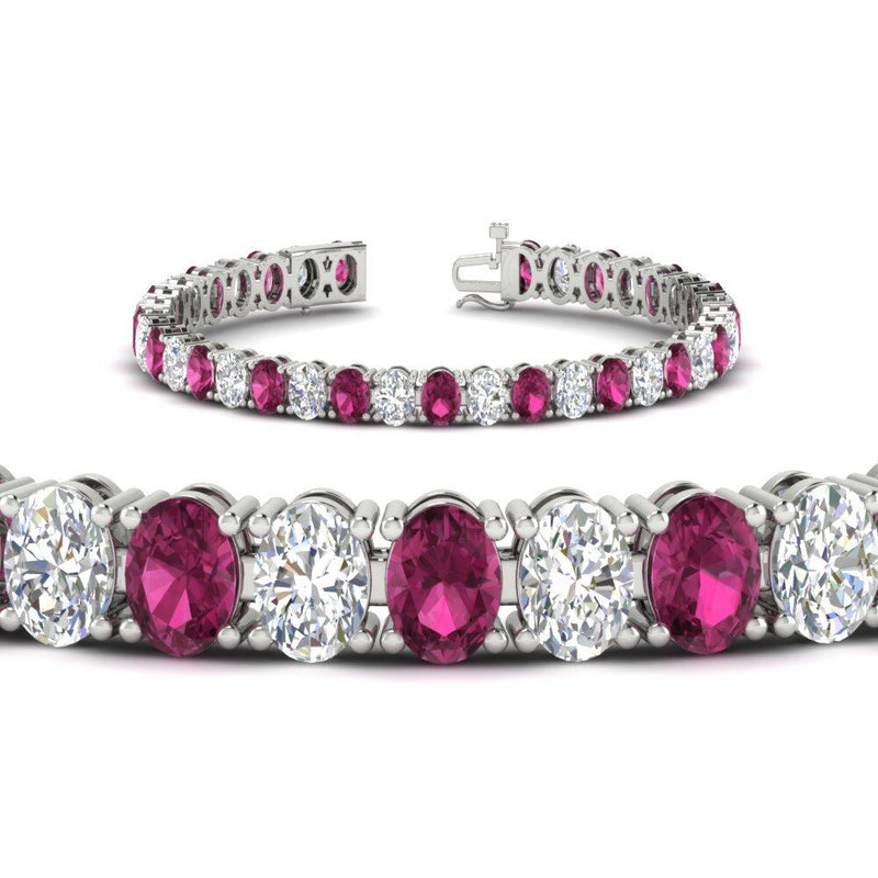 18 Ct. Oval Shaped Basket Tennis Bracelet