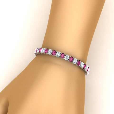 18 Ct. Oval Shaped Basket Tennis Bracelet
