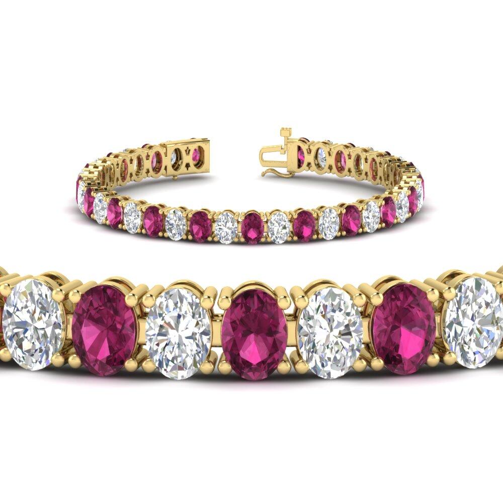 18 Ct. Oval Shaped Basket Tennis Bracelet