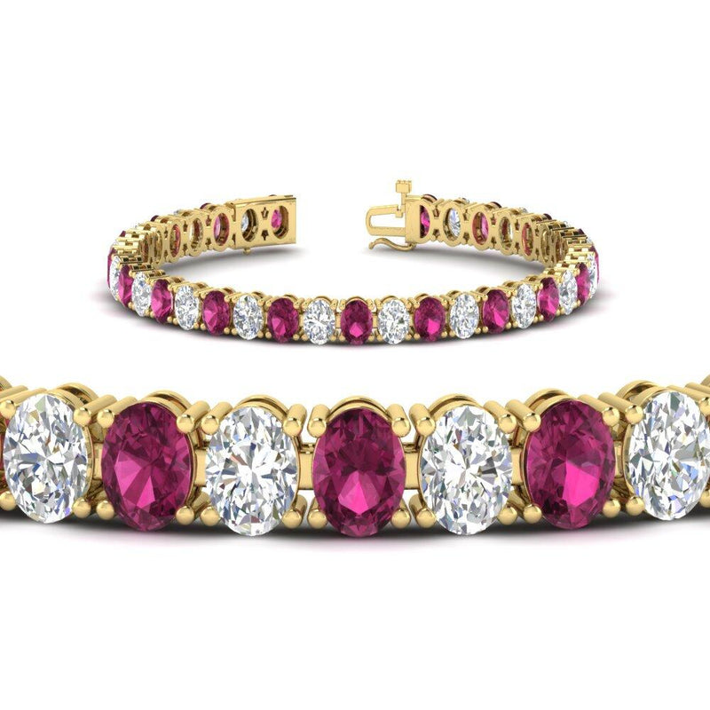 18 Ct. Oval Shaped Basket Tennis Bracelet