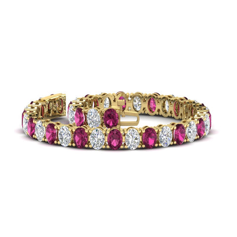 18 Ct. Oval Shaped Basket Tennis Bracelet