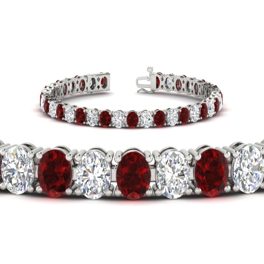 18 Ct. Oval Shaped Basket Tennis Bracelet