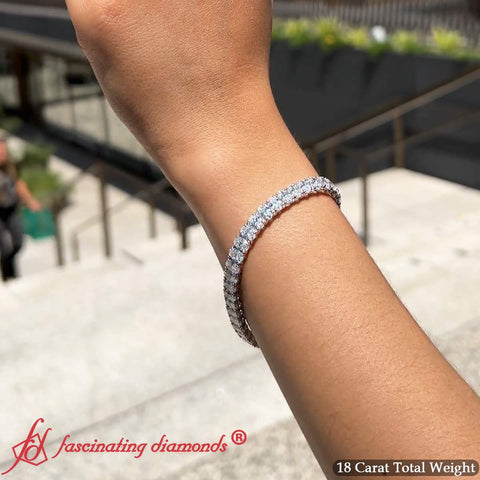 18 Ct. Oval Shaped Basket Tennis Bracelet