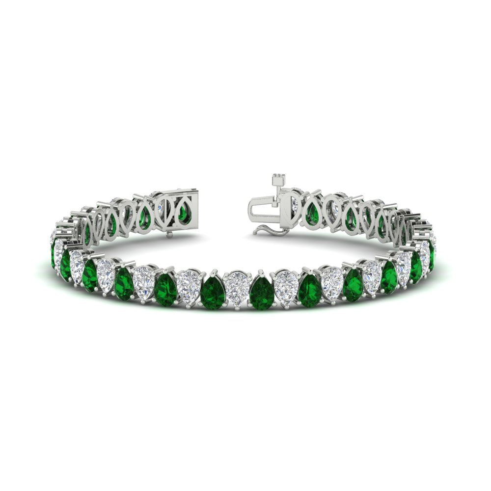 18 Ct Pear Cut Basket Tennis Bracelet