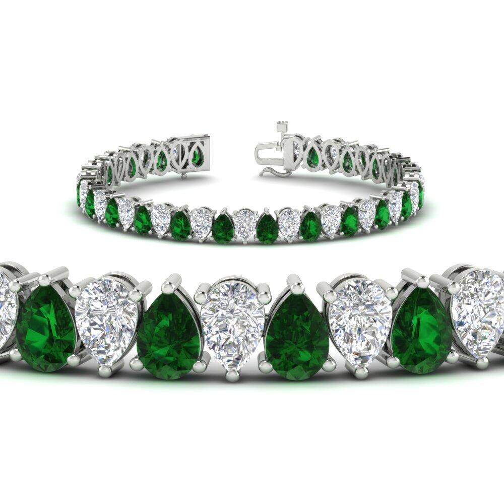 18 Ct Pear Cut Basket Tennis Bracelet