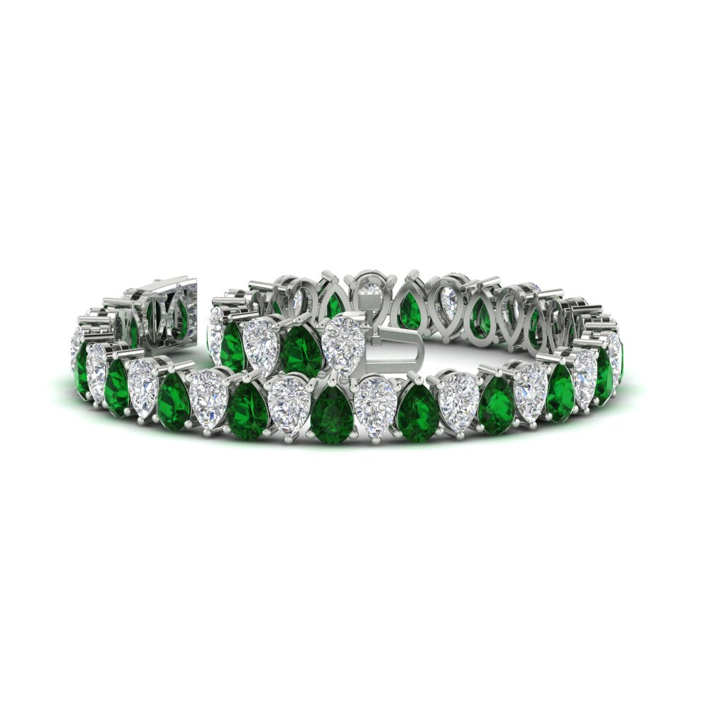 18 Ct Pear Cut Basket Tennis Bracelet