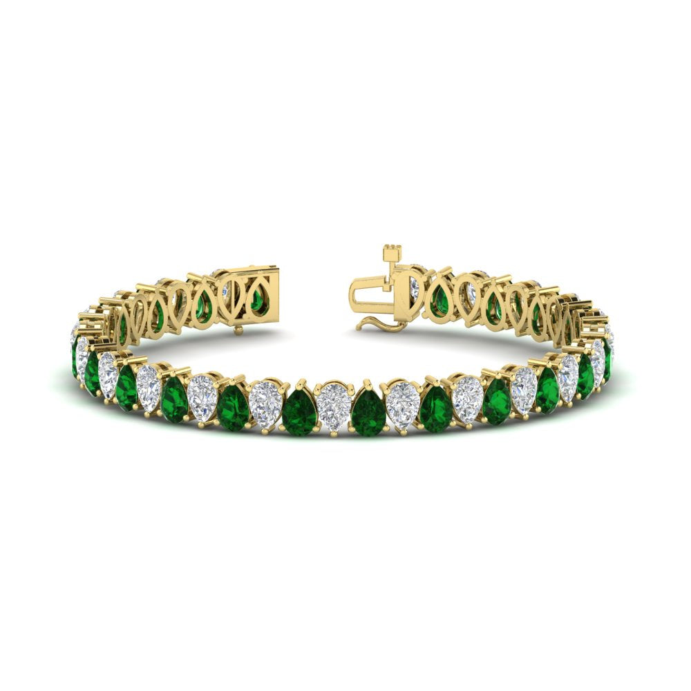 18 Ct Pear Cut Basket Tennis Bracelet