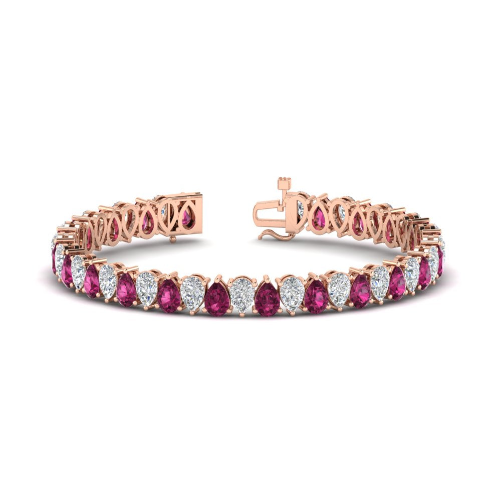 18 Ct Pear Cut Basket Tennis Bracelet