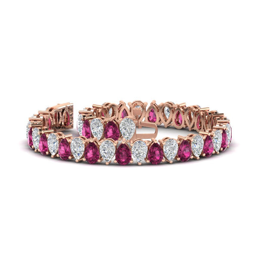 18 Ct Pear Cut Basket Tennis Bracelet