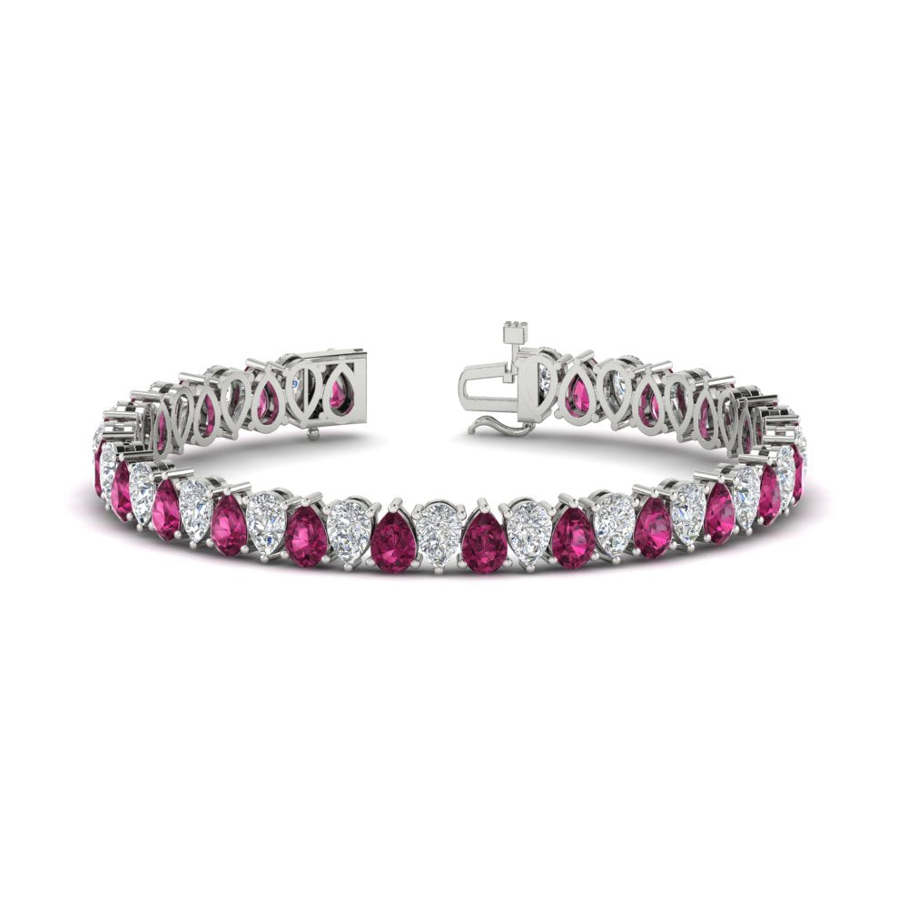 18 Ct Pear Cut Basket Tennis Bracelet