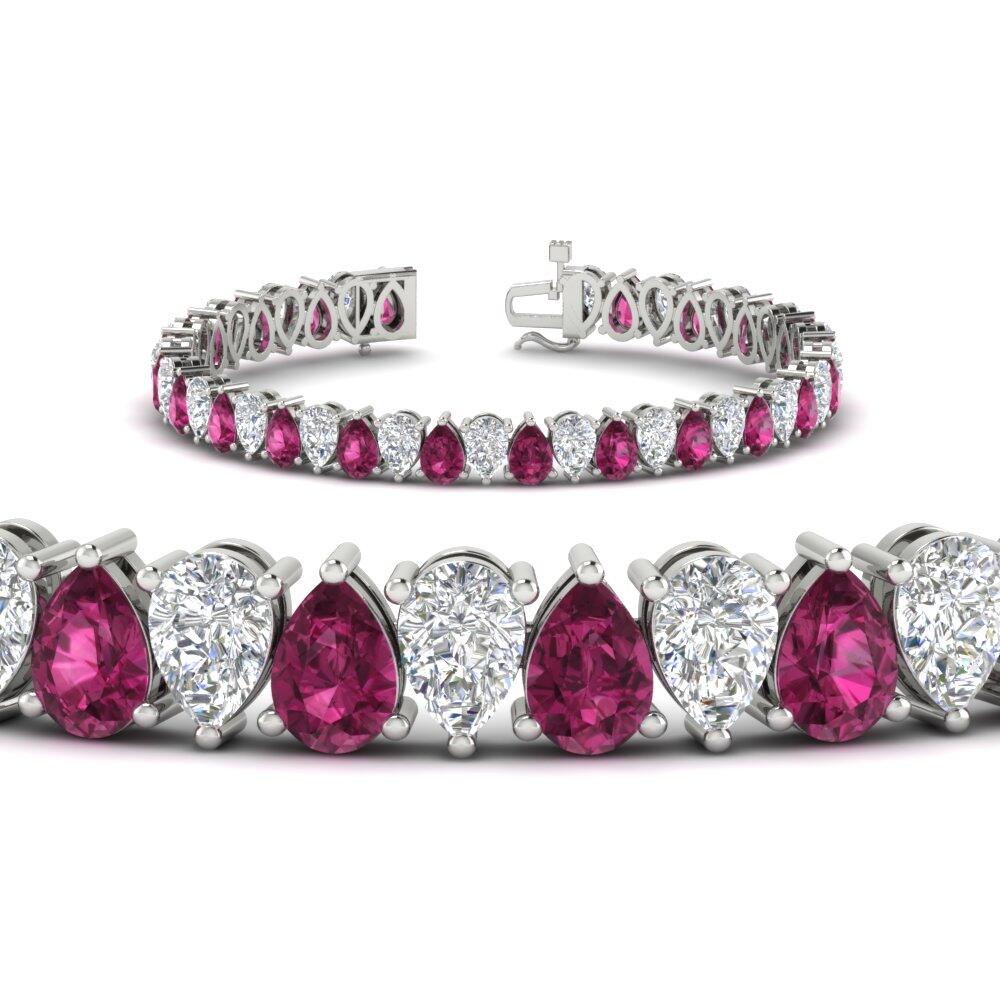 18 Ct Pear Cut Basket Tennis Bracelet