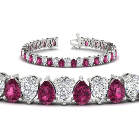 18 Ct Pear Cut Basket Tennis Bracelet