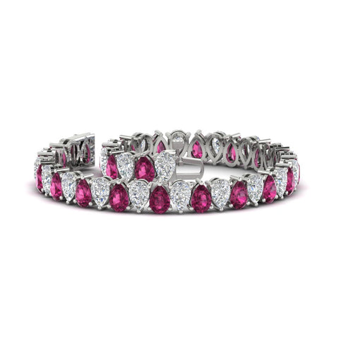18 Ct Pear Cut Basket Tennis Bracelet