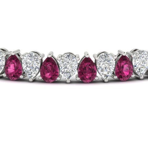 18 Ct Pear Cut Basket Tennis Bracelet