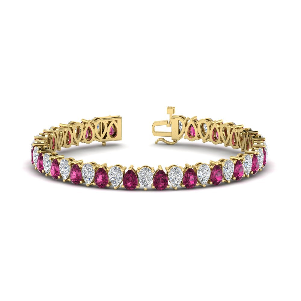 18 Ct Pear Cut Basket Tennis Bracelet