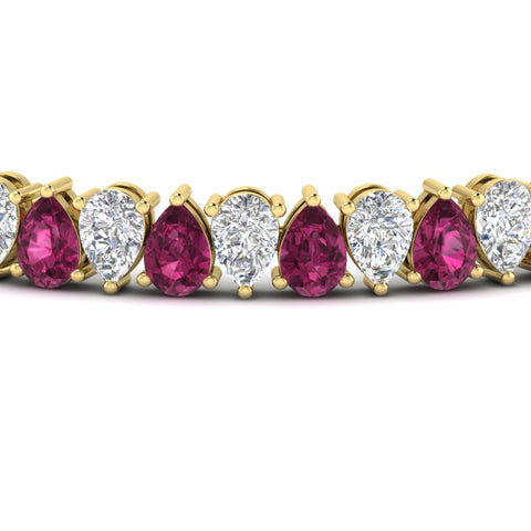 18 Ct Pear Cut Basket Tennis Bracelet