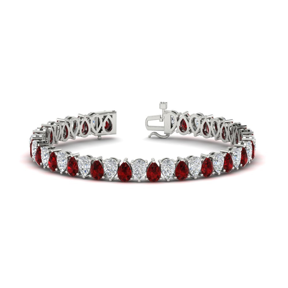 18 Ct Pear Cut Basket Tennis Bracelet