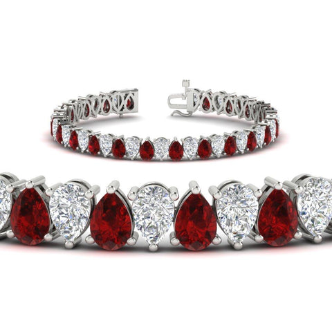 18 Ct Pear Cut Basket Tennis Bracelet