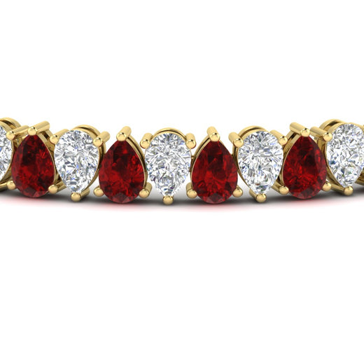 18 Ct Pear Cut Basket Tennis Bracelet