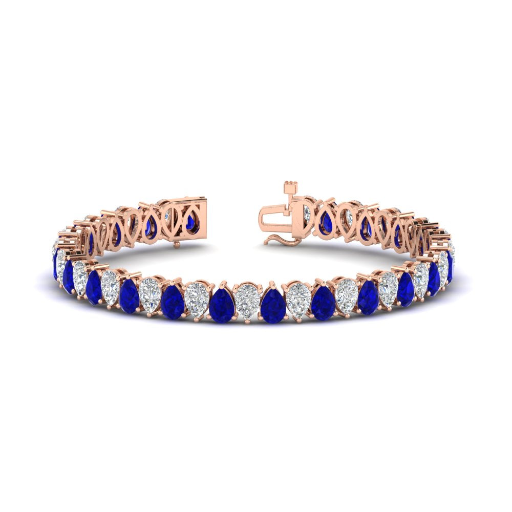 18 Ct Pear Cut Basket Tennis Bracelet