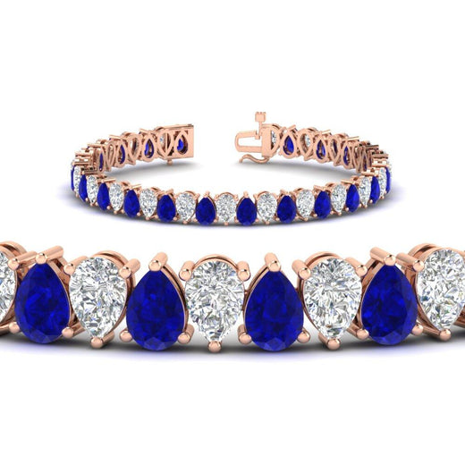 18 Ct Pear Cut Basket Tennis Bracelet