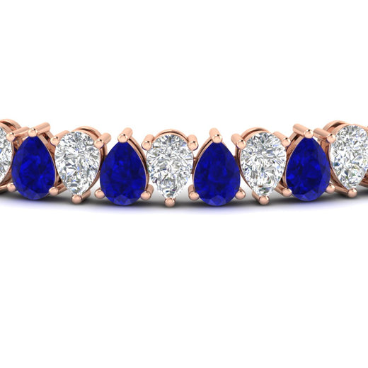18 Ct Pear Cut Basket Tennis Bracelet