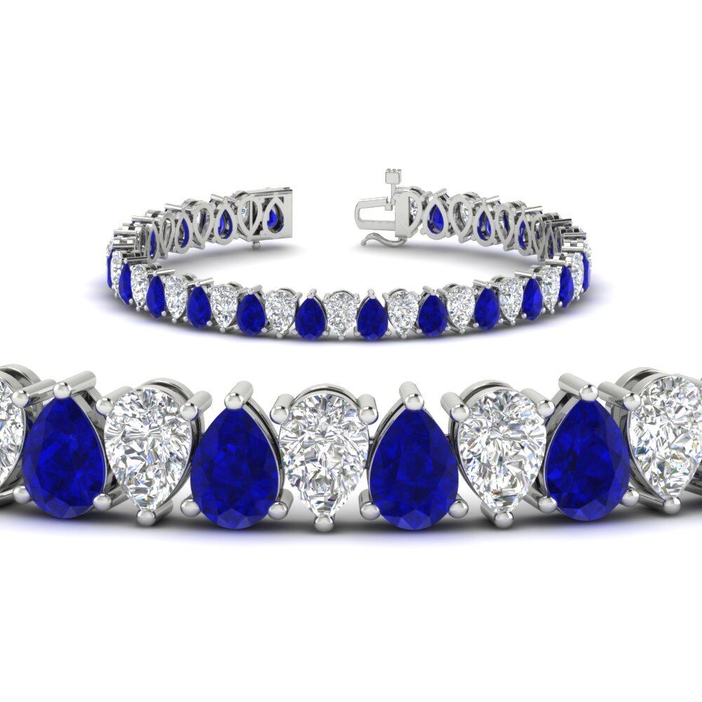 18 Ct Pear Cut Basket Tennis Bracelet