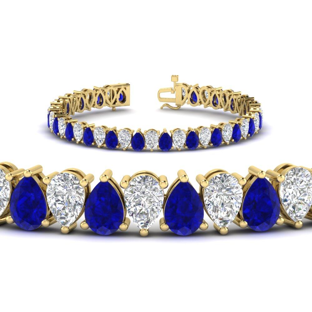 18 Ct Pear Cut Basket Tennis Bracelet