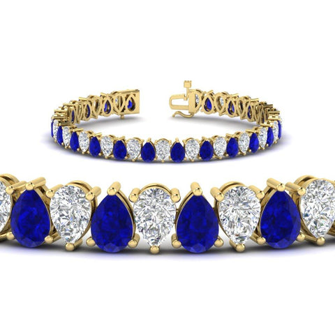 18 Ct Pear Cut Basket Tennis Bracelet