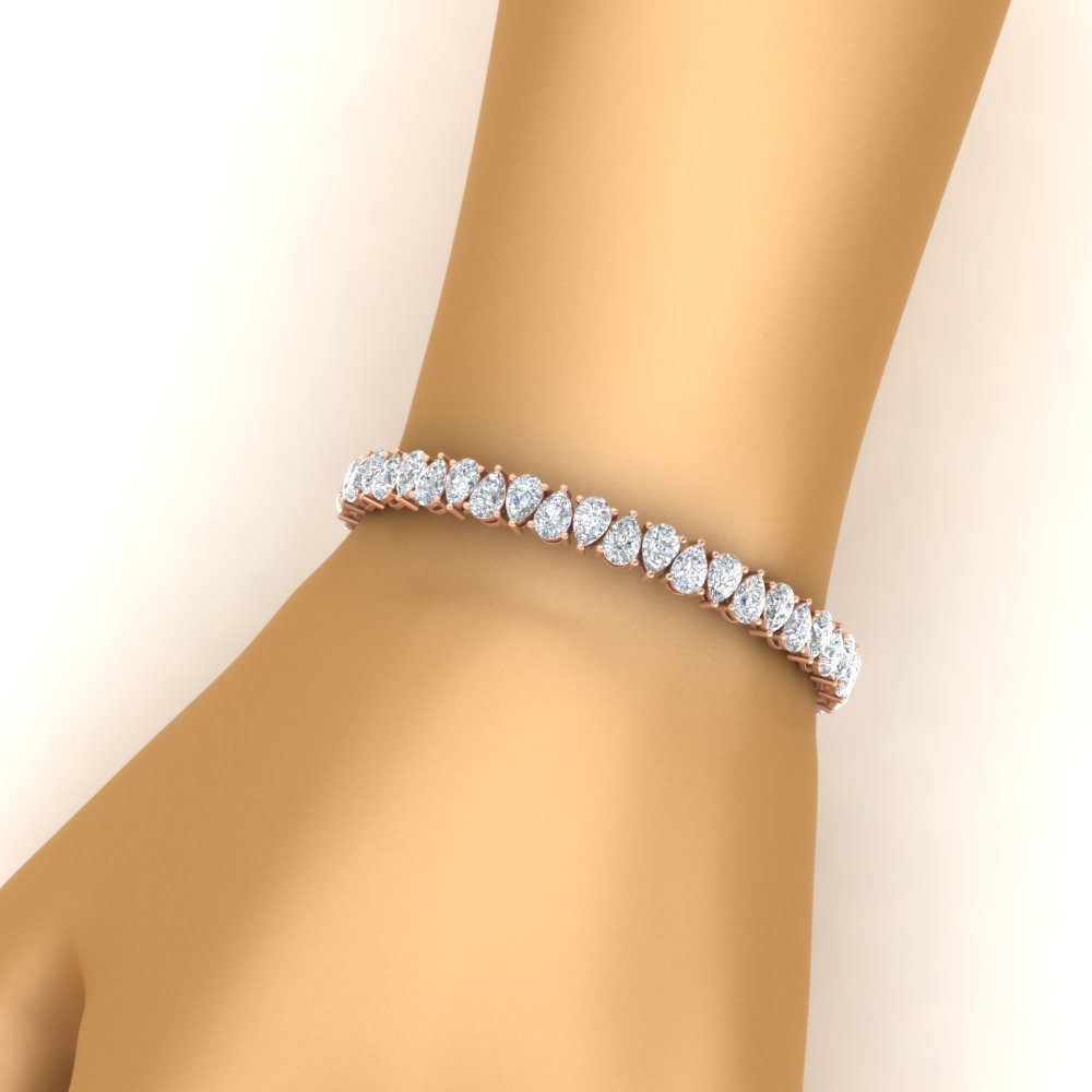 18 Ct Pear Cut Basket Tennis Bracelet