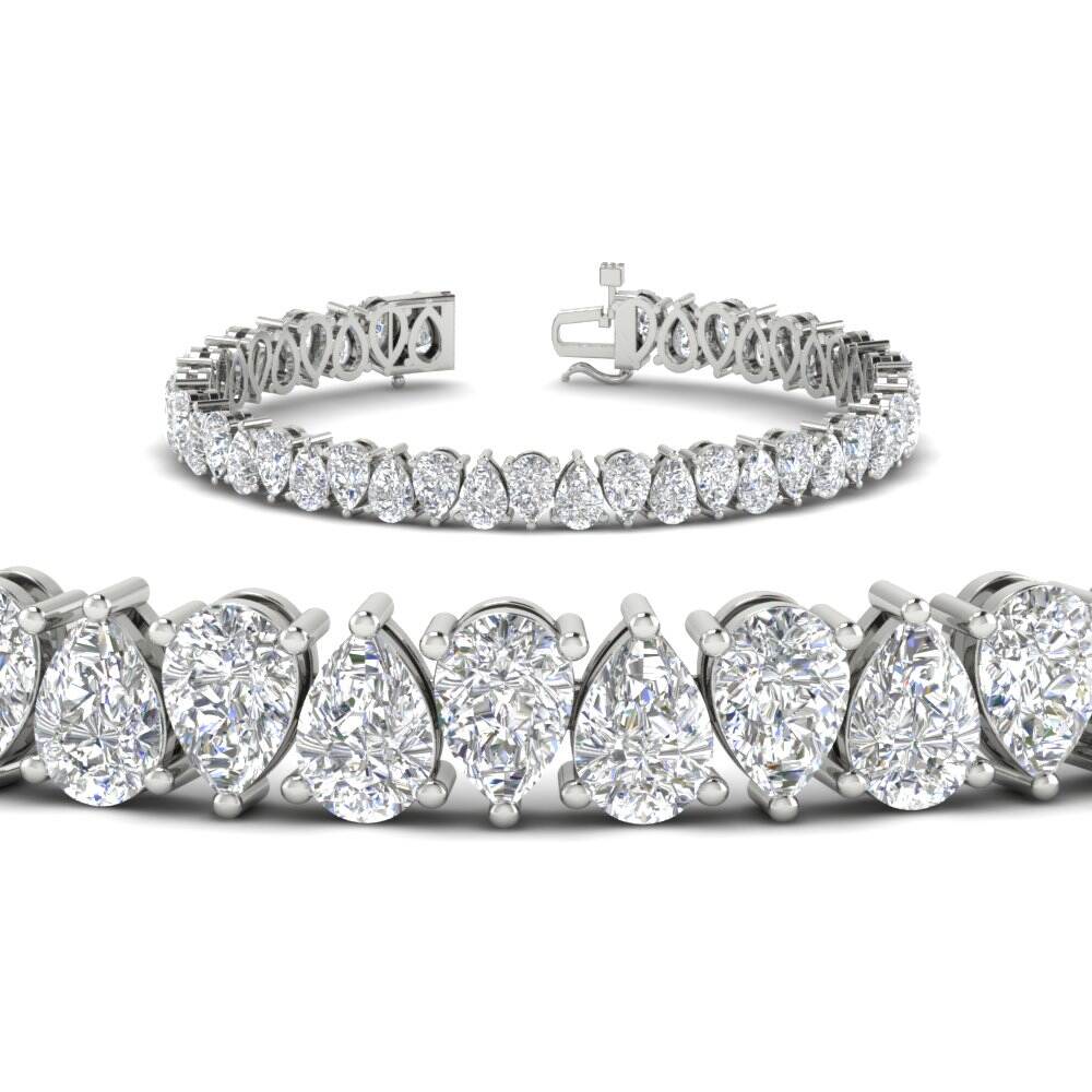 18 Ct Pear Cut Basket Tennis Bracelet