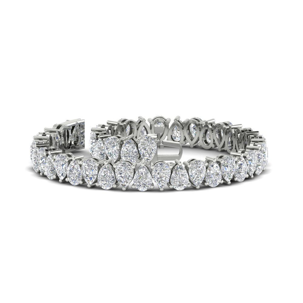 18 Ct Pear Cut Basket Tennis Bracelet