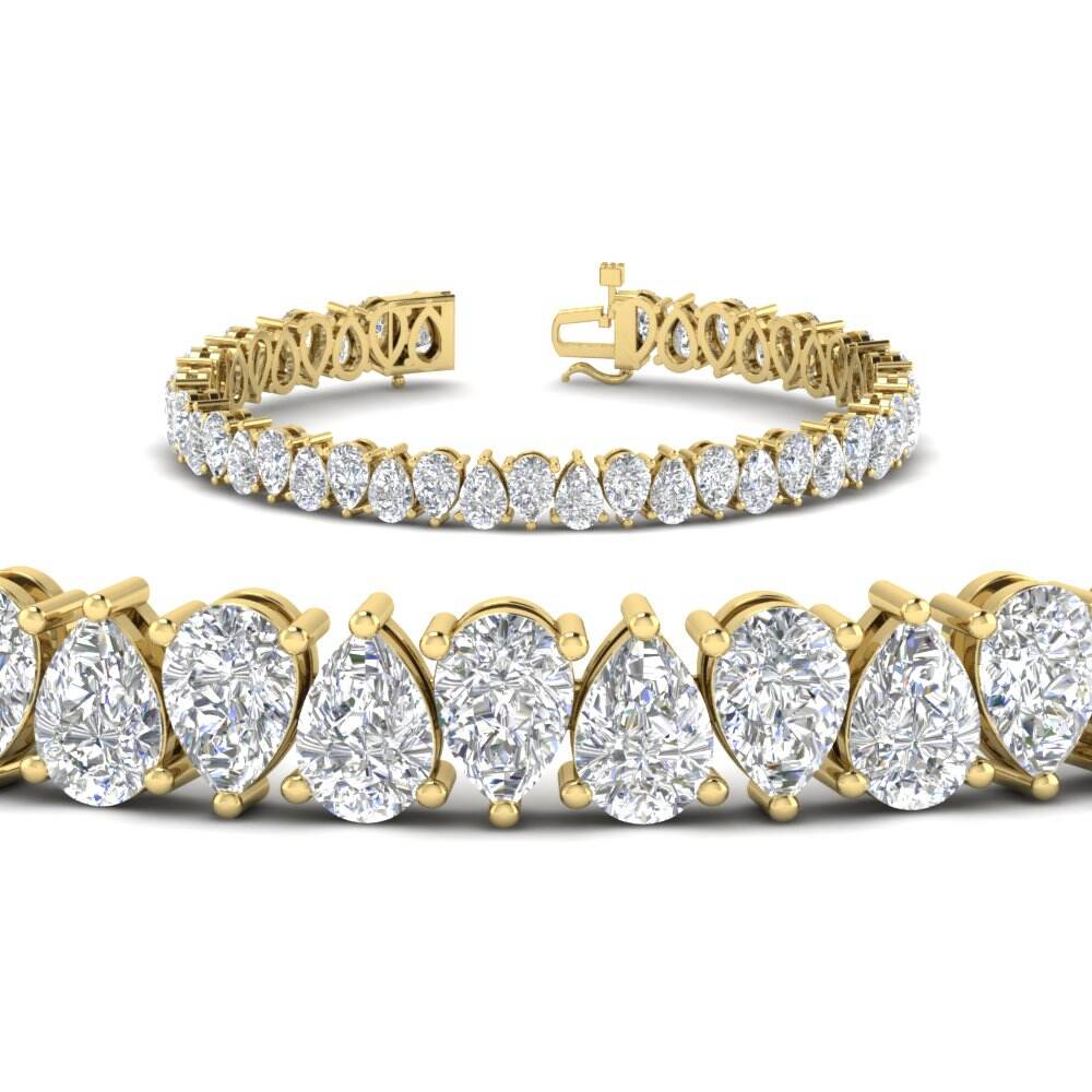 18 Ct Pear Cut Basket Tennis Bracelet