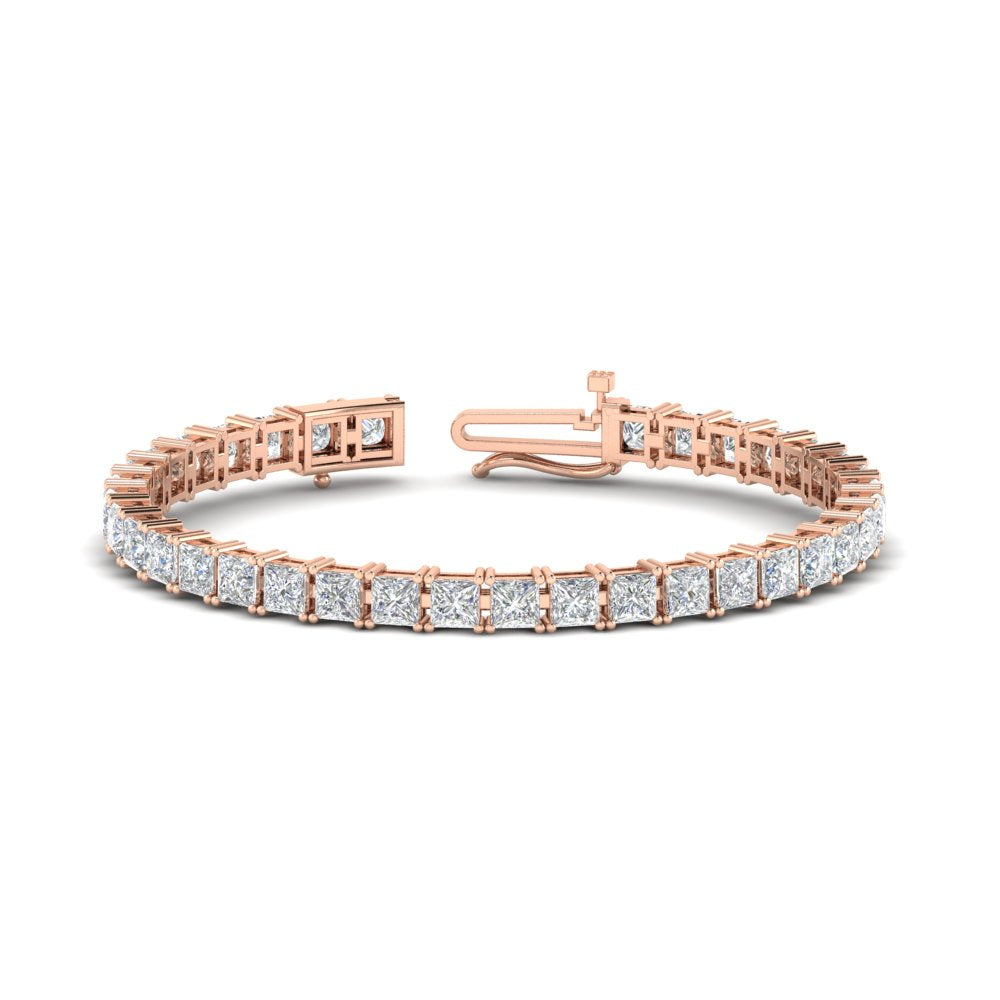 18 Ct Princess Cut Basket Tennis Bracelet