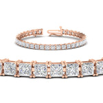 Load image into Gallery viewer, 18 Ct Princess Cut Basket Tennis Bracelet
