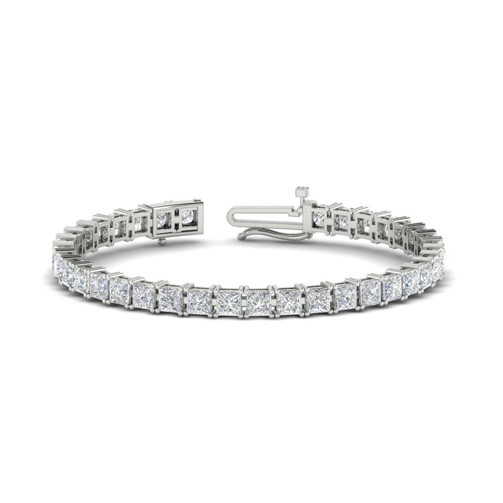 18 Ct Princess Cut Basket Tennis Bracelet