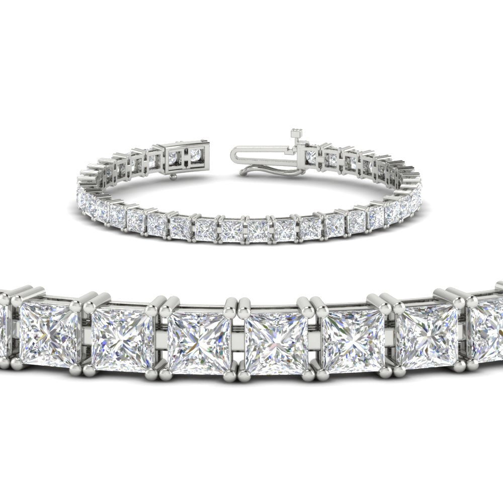 18 Ct Princess Cut Basket Tennis Bracelet